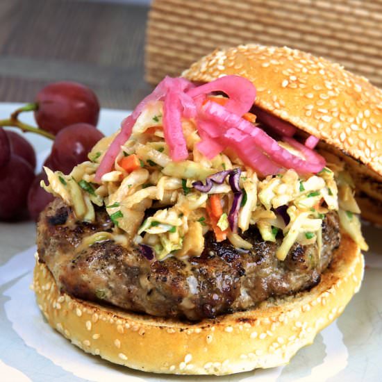 Asian Pork Burger with Asian Slaw