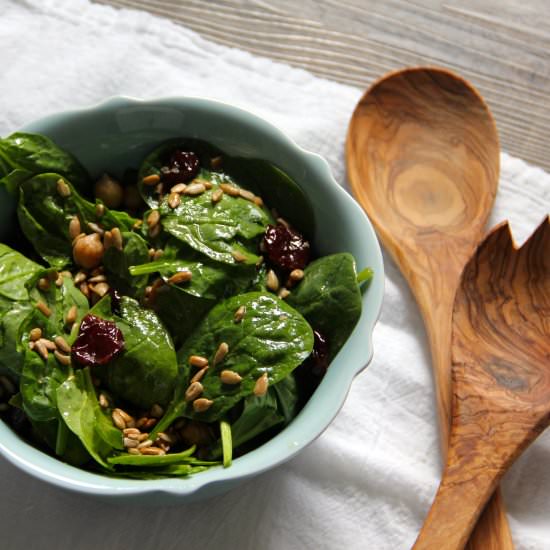 Spinach Chickpea Cherry Salad