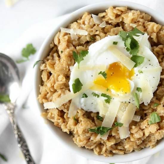 Savory Parmesan Oats with Egg