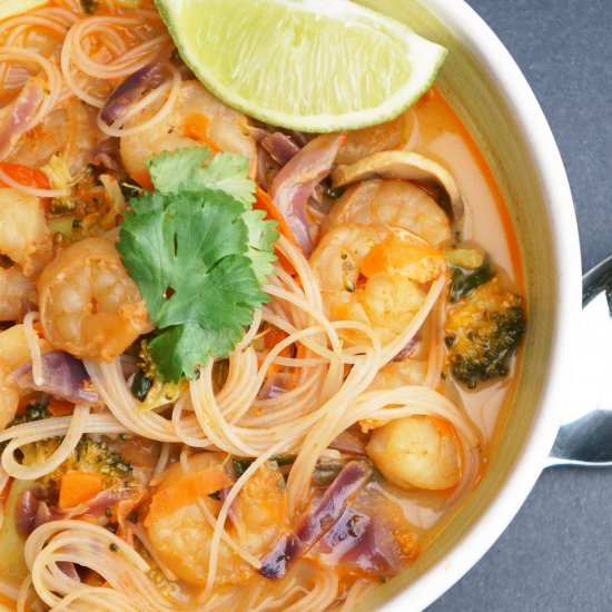 Thai Noodle Soup with Shrimp