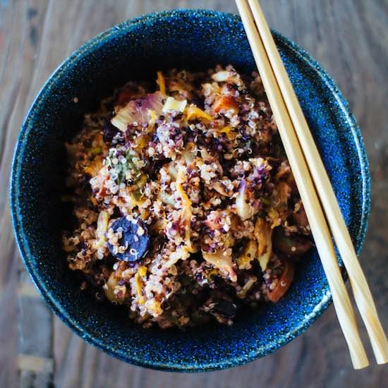 Vegan Kimchi Fried Quinoa
