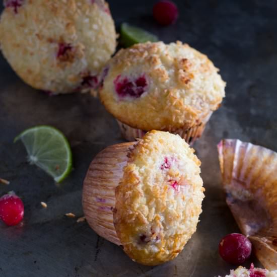 Cranberry Lime & Coconut Muffins