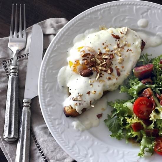 Parmesan Cream Eggs & Frisee Salad