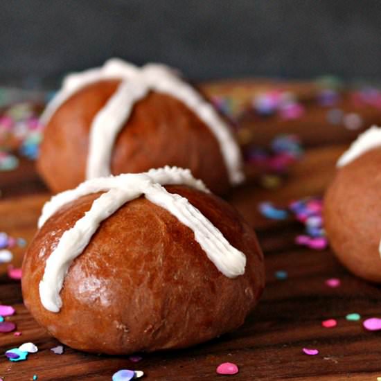 Chocolate Caramel Hot Cross Buns
