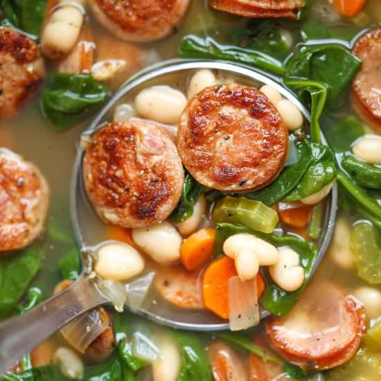 Slow Cooker Sausage White Bean Soup