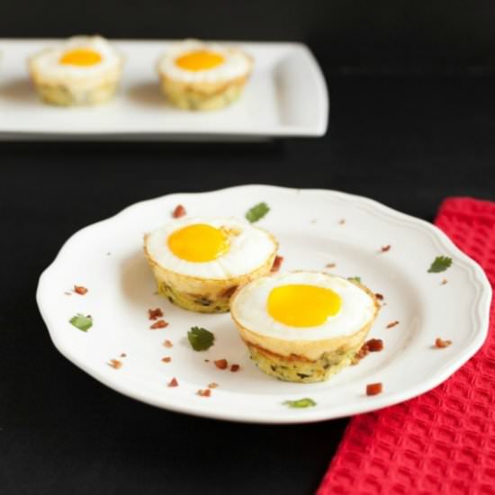 Egg Bacon Zucchini Nests