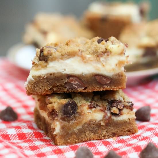 PB & Chocolate Chip Cheesecake Bars
