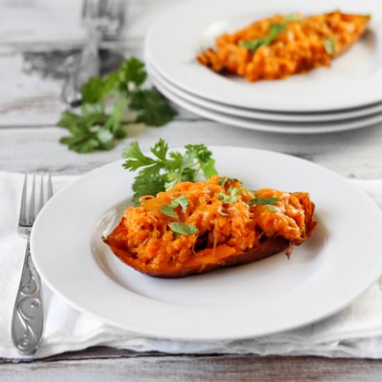 Chipotle Ham Stuffed Sweet Potatoes