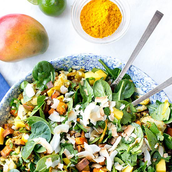 Spinach, Mango + Sweet Potato Salad