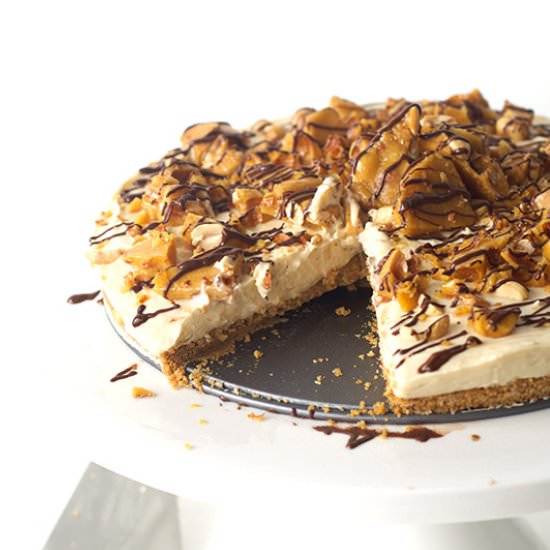No Bake Caramel Cheesecake