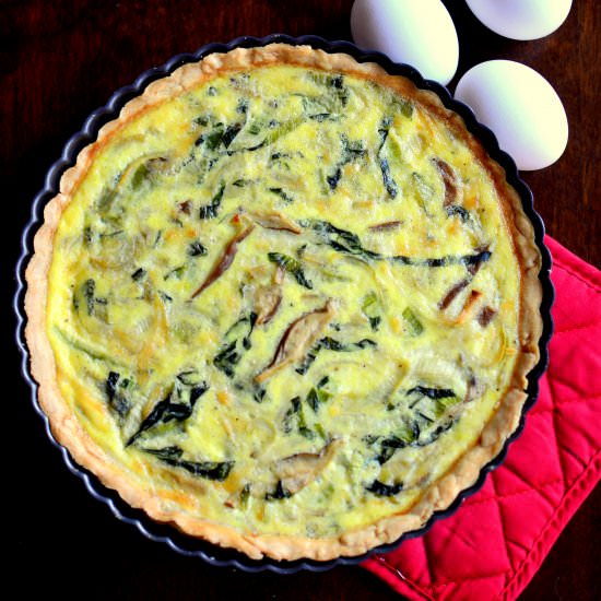 Shiitake Mushroom Bok Choy Quiche