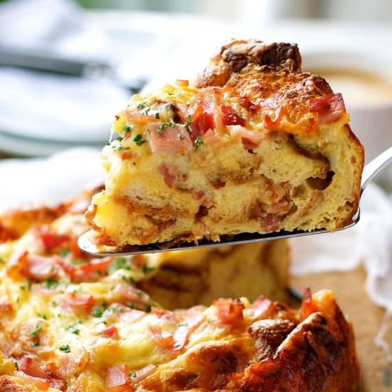 Cheese Bacon Strata Cake