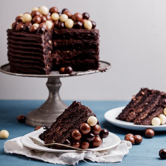 Double coffee chocolate cake