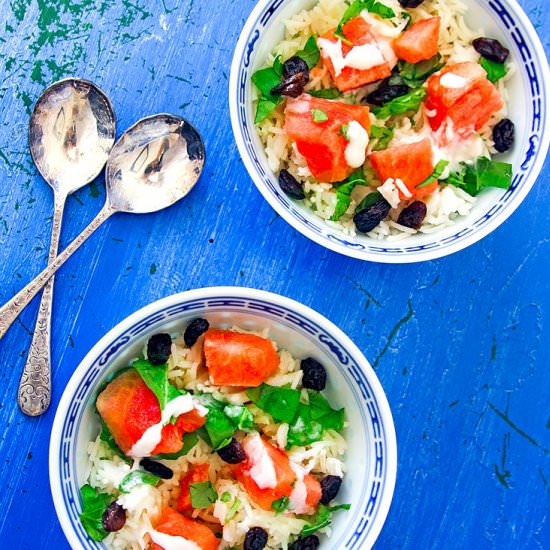 Coconut Rice Watermelon Salad Bowls