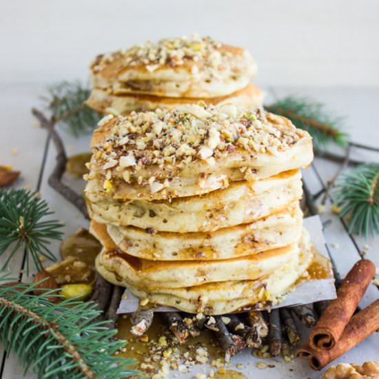 Baklava Pancakes with Maple Syrup
