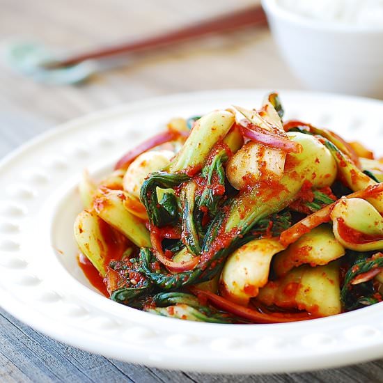 Baby Bok Choy Kimchi Salad