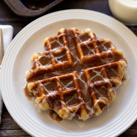 Cinnamon Roll Liege Waffles