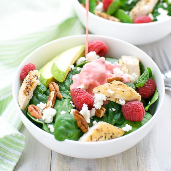 Spinach Salad with raspberry vinaigrette