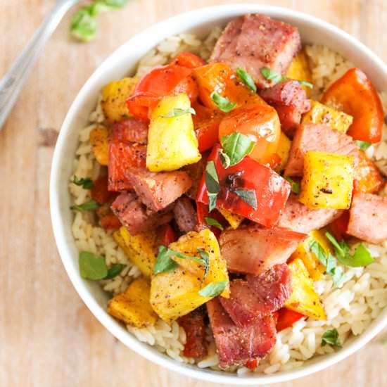 Hawaiian Ham and Pineapple Bowls