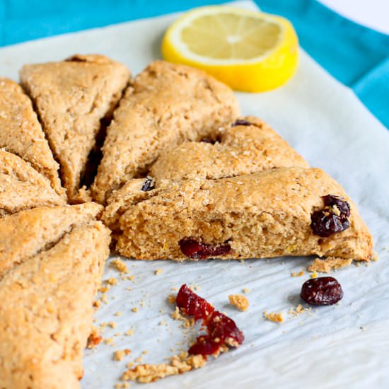 Lemon & Cherry Whole Wheat Scones