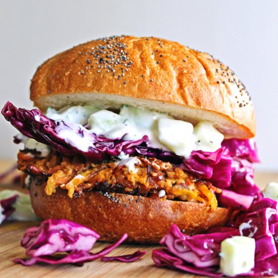 Carrot Tahini Quinoa Veggie Burgers