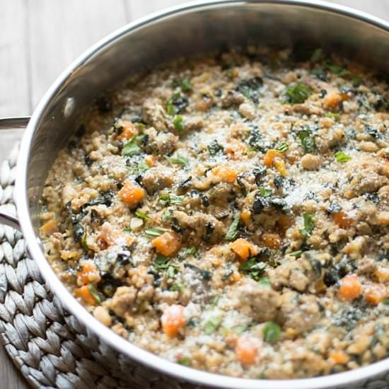 Skillet Farro and Turkey Sausage