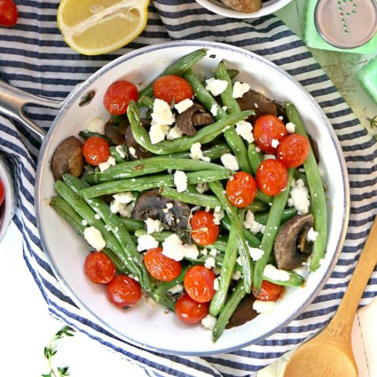 Roasted Green Beans with Feta