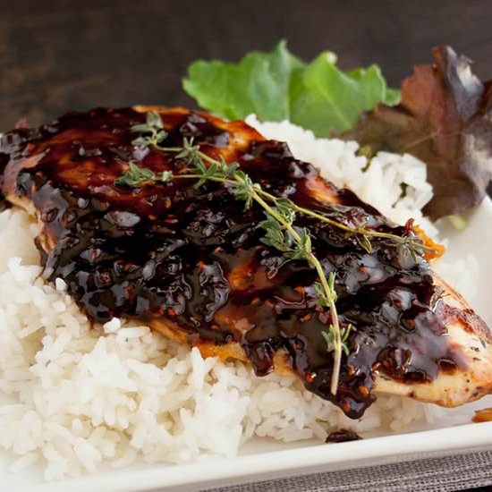 Raspberry Balsamic Glazed Chicken