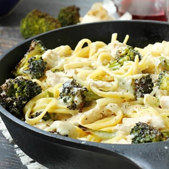 Roasted Broccoli Chicken Alfredo