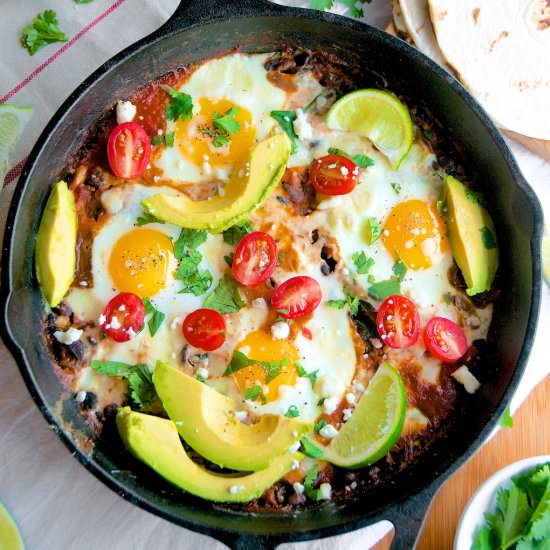 Skillet Baked Huevos Rancheros