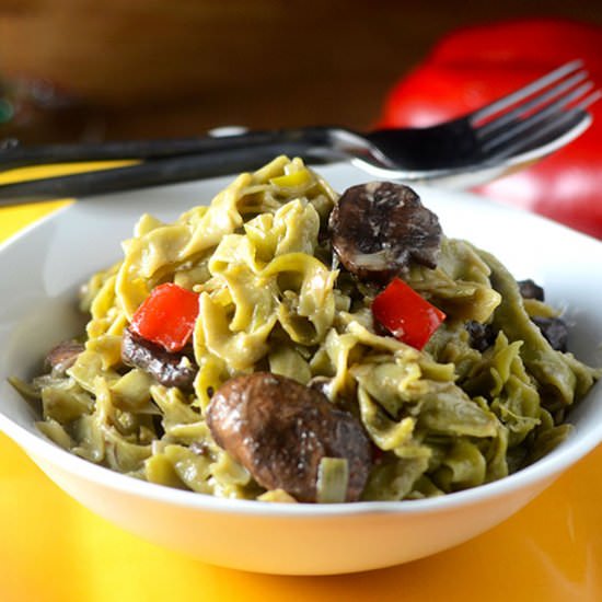 Mushroom Spinach Fettuccini