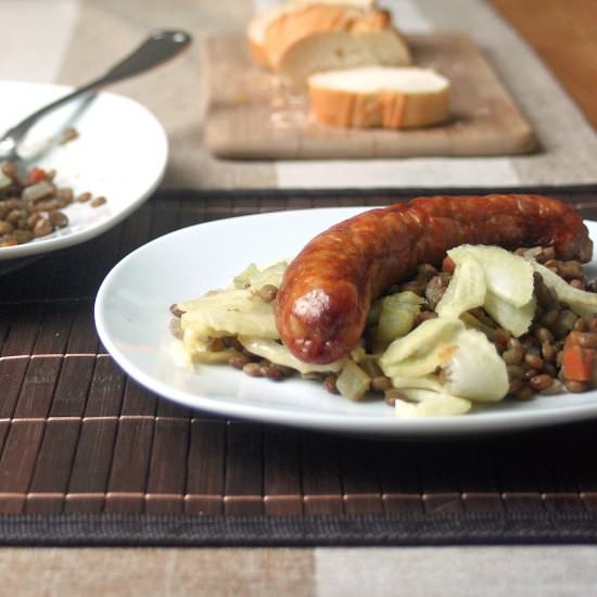 Sausage and Lentils with Fennel