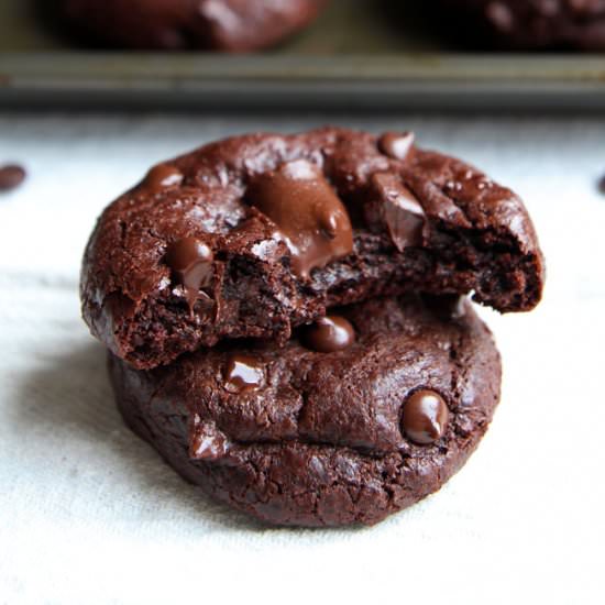 Spelt Double Chocolate Chip Cookies