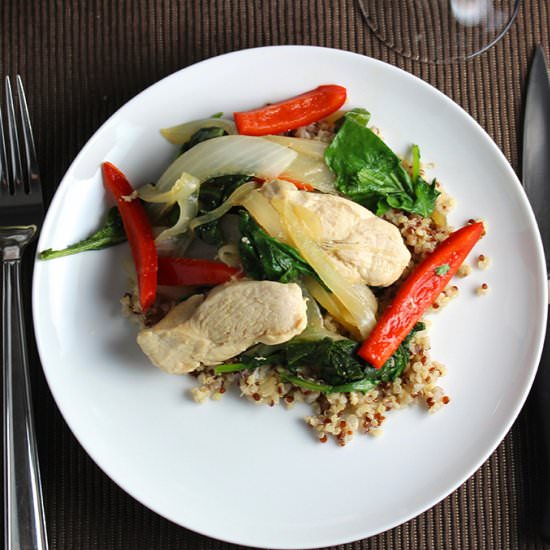 Skillet Chicken with Baby Kale