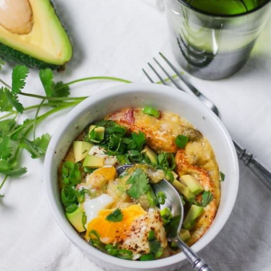 Green Chile Polenta With Baked Egg