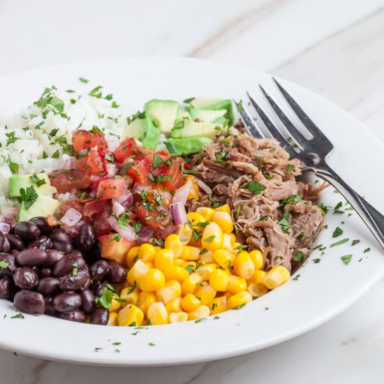 Carnitas burrito bowl