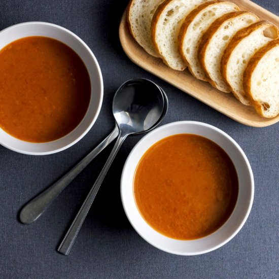 Slow-roasted Roma tomato soup