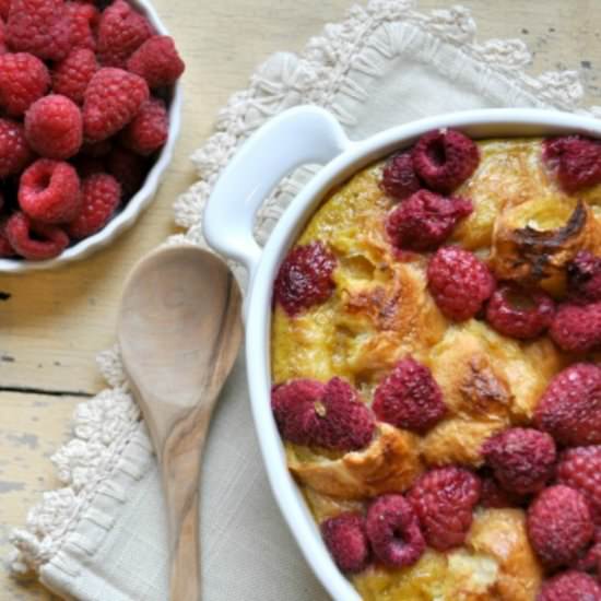 Raspberry Croissant Casserole