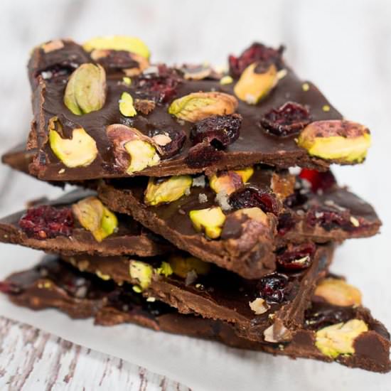 Cranberry Pistachio Chocolate Bark