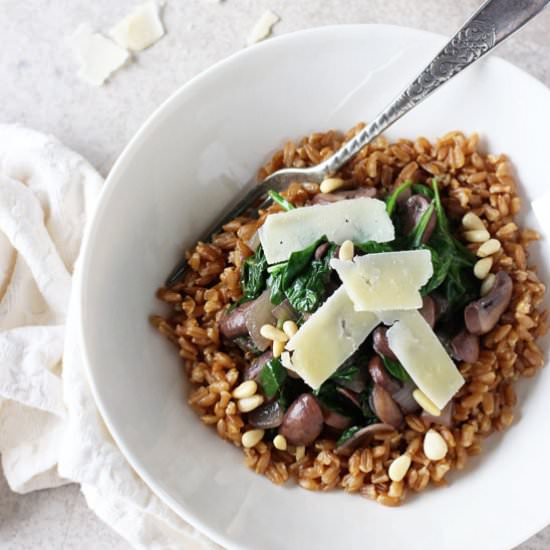 Lemon garlic farro