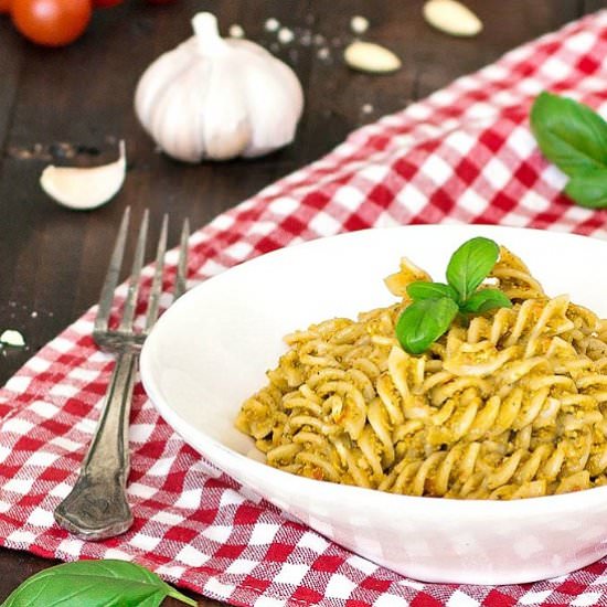 Fusilli with pesto trapanese