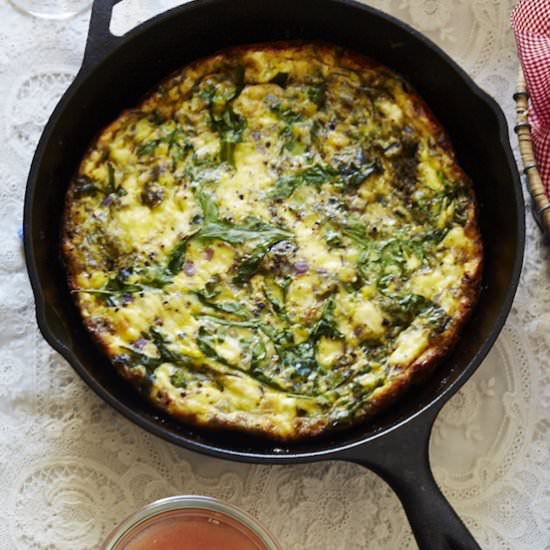 Pesto & Goat Cheese Frittata
