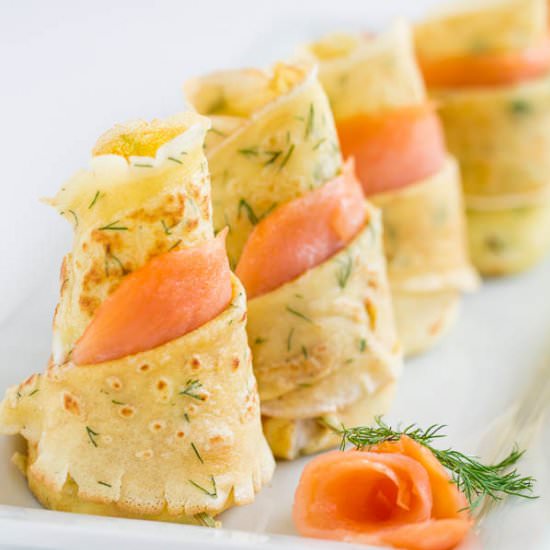 Dill Crepes with Smoked Salmon