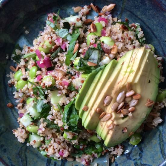 Quinoa and Edamame Salad with Basil