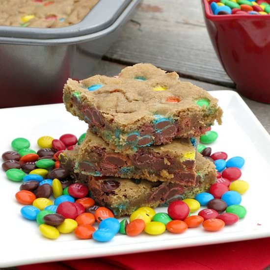 Coconut Oil M&M Cookie Bars
