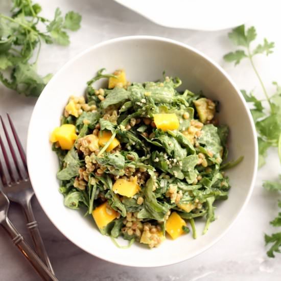 Mango, Wheat Berry, & Arugula Salad