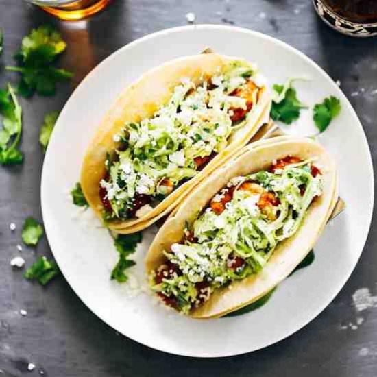 Shrimp Tacos with Garlic Cilantro