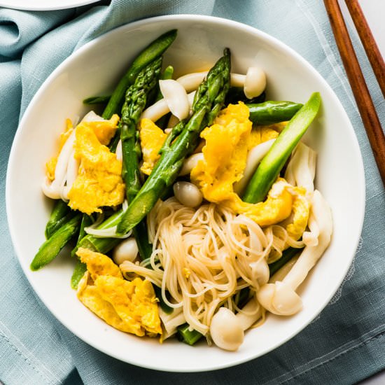 Asparagus Salad with Mushroom, Eggs