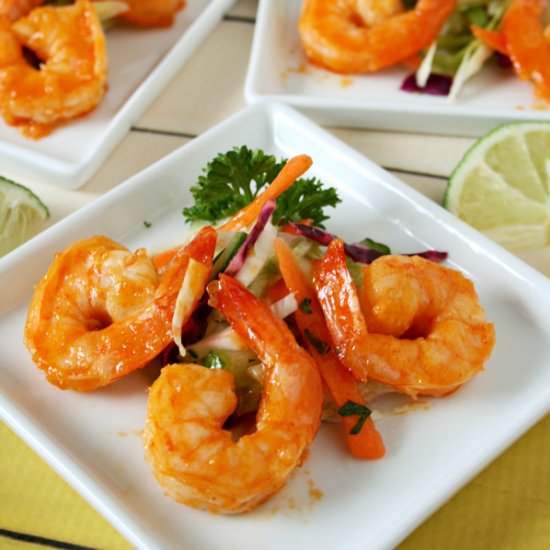 Sriracha Shrimp & Cucumber Slaw