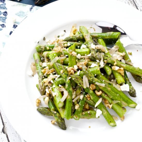 Asparagus with Walnuts and Feta